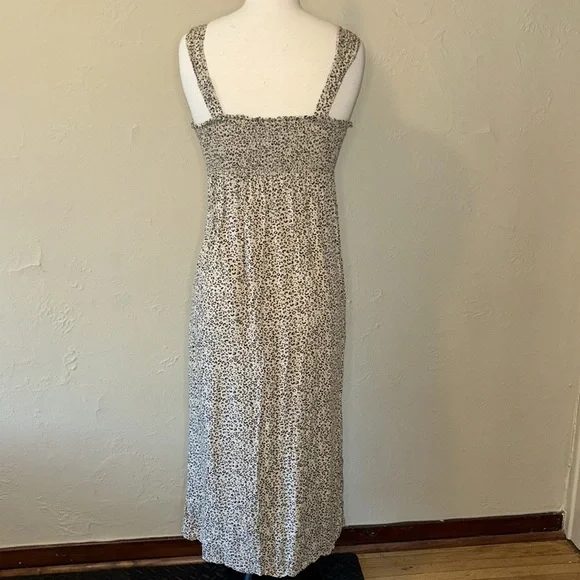 JAPNA stretch button down tan/black cheetah print long dress in women’s small - Picture 6 of 8